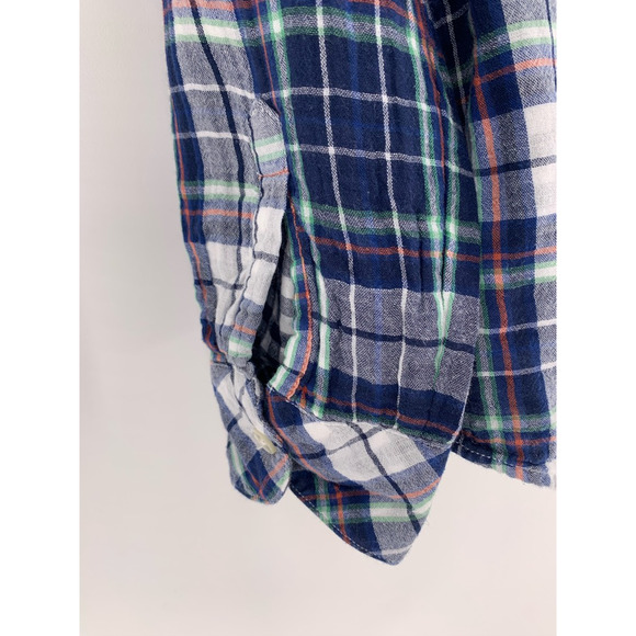 Banana Republic Blue Plaid Long Sleeve Shirt M - Picture 3 of 7